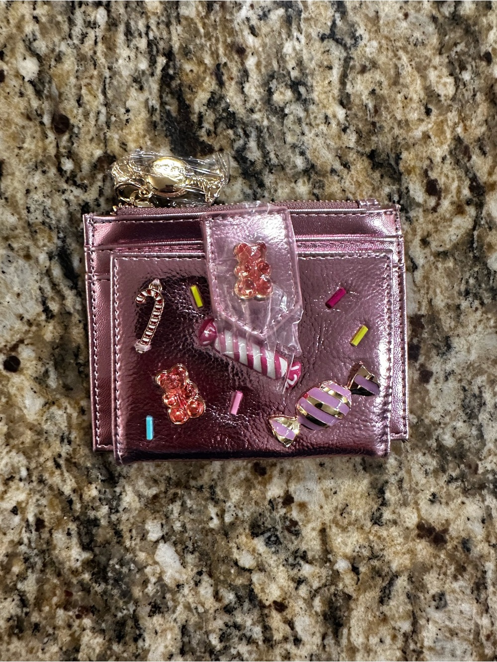 Betsey Johnson Metallic Pink Candy Embellished Wallet 💕💕